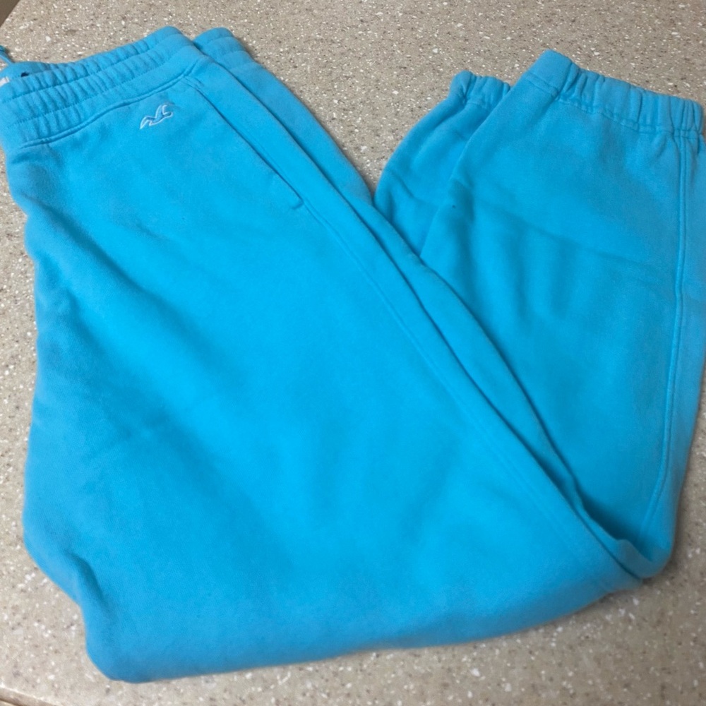 Hollister Blue Sweatpants Relaxed Fit Cotton Blend